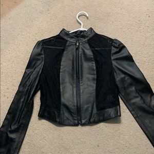NWOT BEBE faux leather cropped jacket